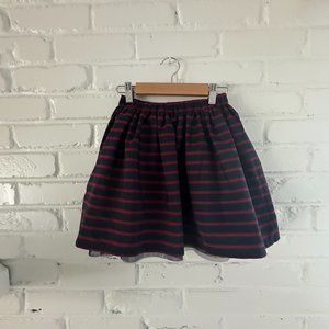 Jacadi Size 6/7 Girls Navy/Dark Red Skirt with Tulle Underlayer